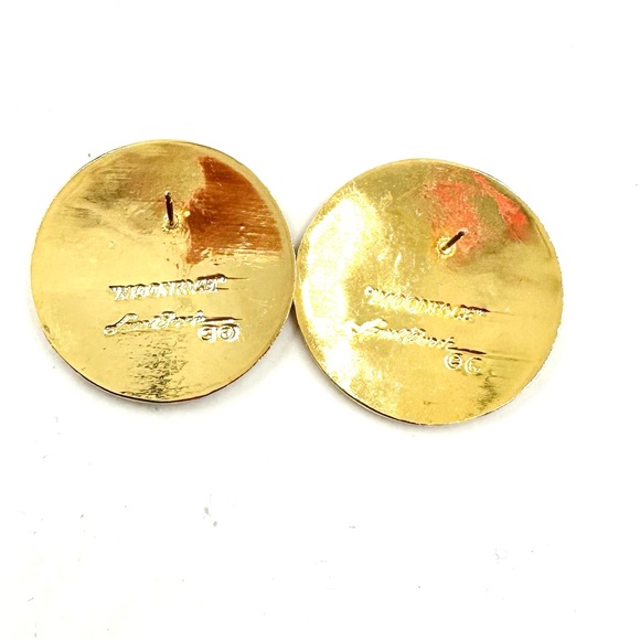 Laurel Burch Moon Face Enamel Earrings Vintage Retired - Picture 6 of 6
